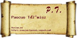 Pascus Témisz névjegykártya